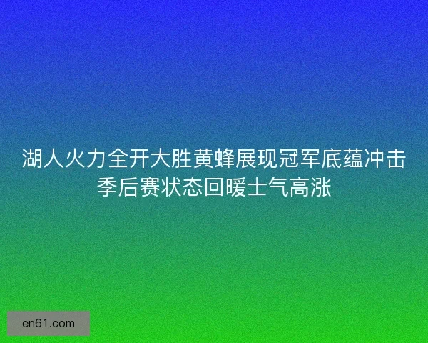 湖人火力全开大胜黄蜂展现冠军底蕴冲击季后赛状态回暖士气高涨 湖人火力全开大胜黄蜂展现冠军底蕴冲击季后赛状态回暖士气高涨